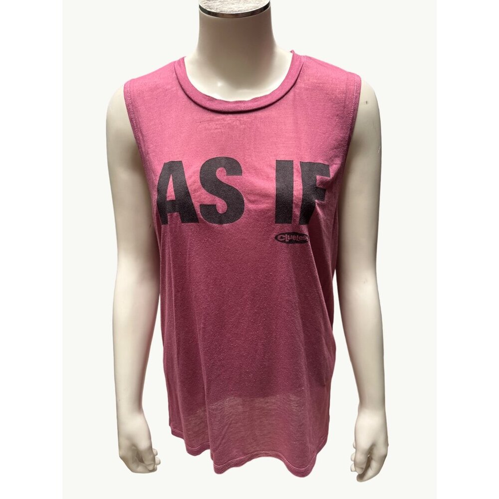 Vintage Clueless "AS IF" Sleeveless Sheer Tank Top Movie Inspired Apparel SZ M